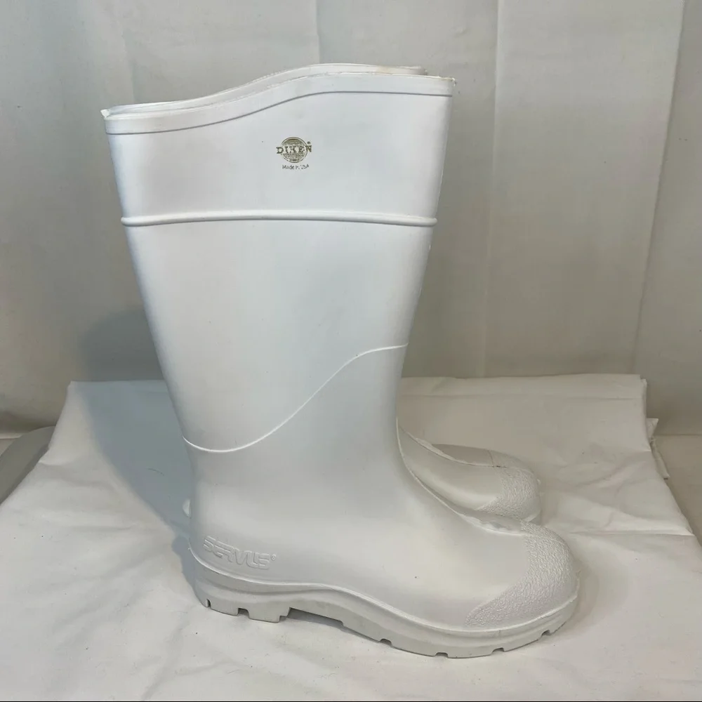DIKEN Women’s Size 9 Men’s Size 7 Boots Rubber Waterproof White SERVUS NWT